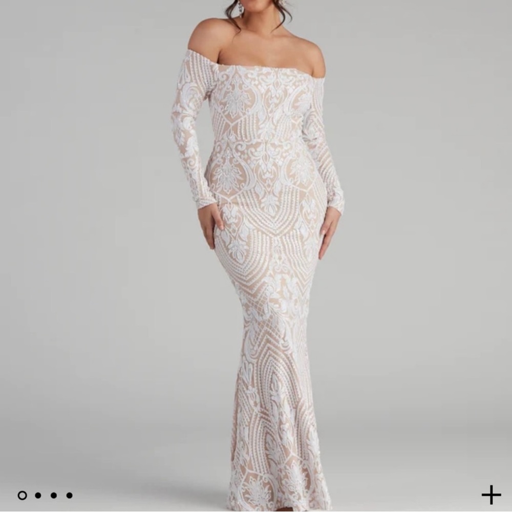 Windsor Off the Shoulder Sequin Dress
